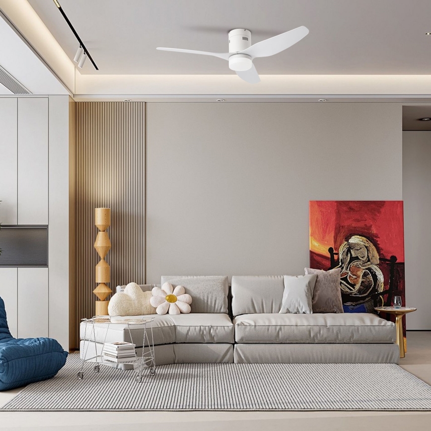 ZEVENTI - LED Reguliuojamas lubinis ventiliatorius PADUA LED/18W/230V 3000-6000K Wi-Fi Tuya balta + nuotolinio valdymo pultas