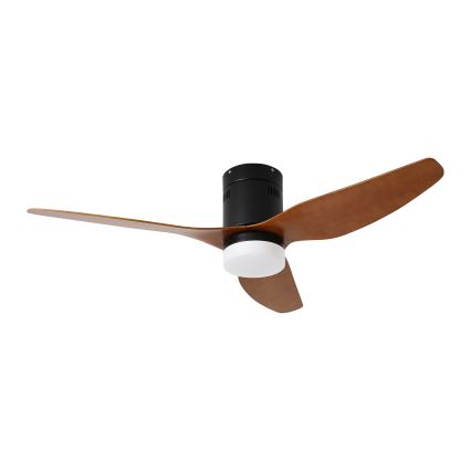 ZEVENTI - LED lubinis ventiliatorius PADUA LED/18W/230V 3000/4000/6000K Wi-Fi Tuya juodas/rudas + nuotolinio valdymo pultas