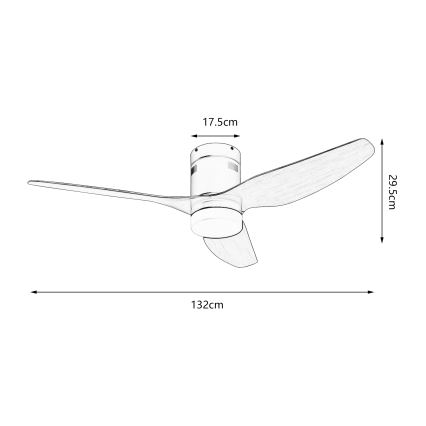 ZEVENTI - LED lubinis ventiliatorius PADUA LED/18W/230V 3000/4000/6000K Wi-Fi Tuya juodas/rudas + nuotolinio valdymo pultas