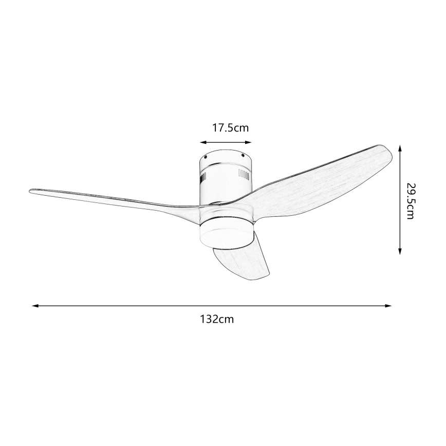 ZEVENTI - LED lubinis ventiliatorius PADUA LED/18W/230V 3000/4000/6000K Wi-Fi Tuya juodas/rudas + nuotolinio valdymo pultas