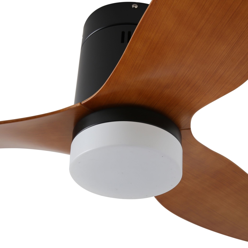 ZEVENTI - LED Reguliuojamas lubinis ventiliatorius PADUA LED/18W/230V 3000-6000K Wi-Fi Tuya juoda/ruda + nuotolinio valdymo pultas