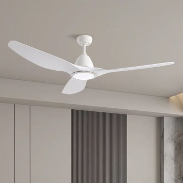 ZEVENTI - LED lubinis ventiliatorius URBINO LED/20W/230V 3000-6000K Wi-Fi Tuya baltas + nuotolinis valdymas