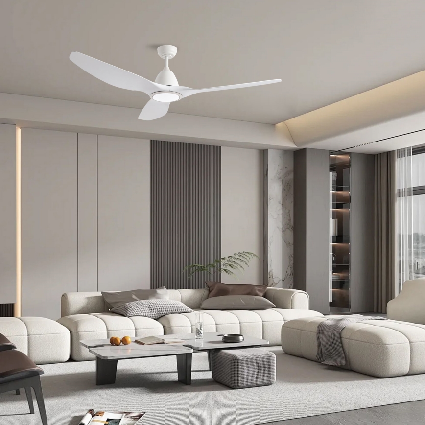 ZEVENTI - LED Reguliuojamas lubinis ventiliatorius URBINO LED/20W/230V 3000-6000K Wi-Fi Tuya balta + nuotolinio valdymo pultas