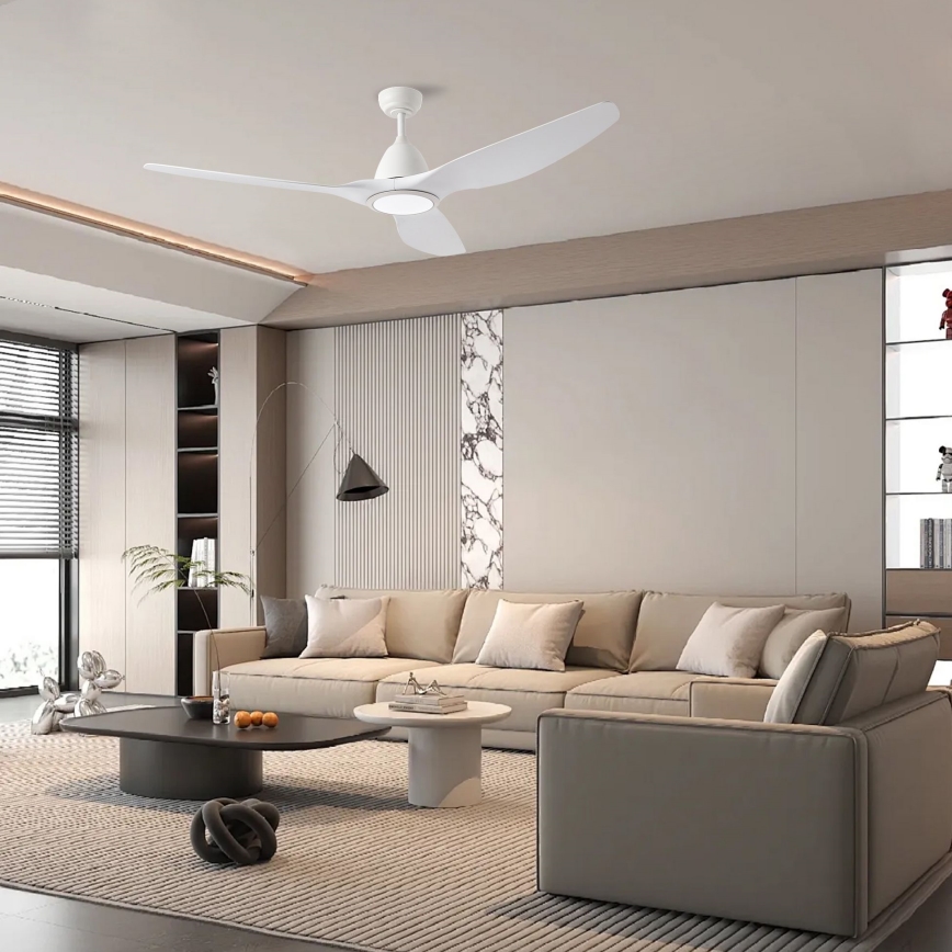 ZEVENTI - LED lubinis ventiliatorius URBINO LED/20W/230V 3000/4000/6000K Wi-Fi Tuya baltas + nuotolinis valdymas