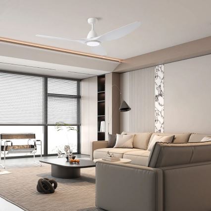 ZEVENTI - LED lubinis ventiliatorius URBINO LED/20W/230V 3000/4000/6000K Wi-Fi Tuya baltas + nuotolinis valdymas