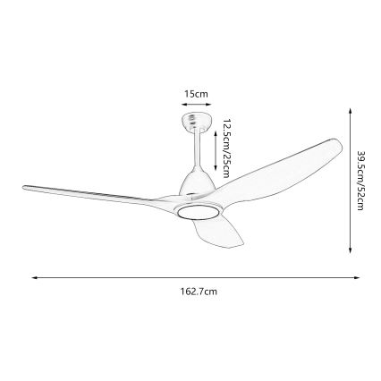 ZEVENTI - LED Reguliuojamas lubinis ventiliatorius URBINO LED/20W/230V 3000-6000K Wi-Fi Tuya juoda + nuotolinio valdymo pultas