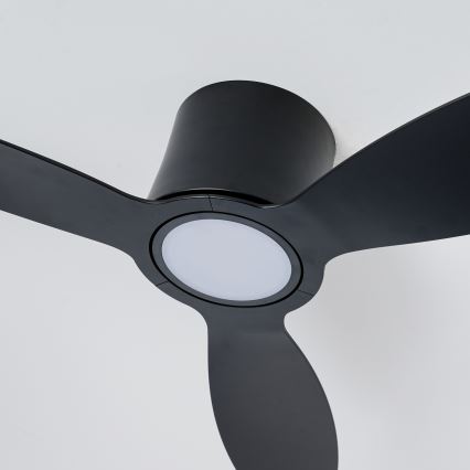 ZEVENTI – Dimeriu reguliuojamas LED lubų ventiliatorius VENTORA LED/24W/230V 3000/4000/6000K Wi‑Fi Tuya, juodas, su nuotolinio valdymo pultu