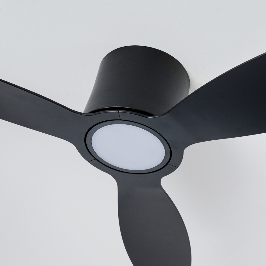 ZEVENTI – Dimeriu reguliuojamas LED lubų ventiliatorius VENTORA LED/24W/230V 3000/4000/6000K Wi‑Fi Tuya, juodas, su nuotolinio valdymo pultu