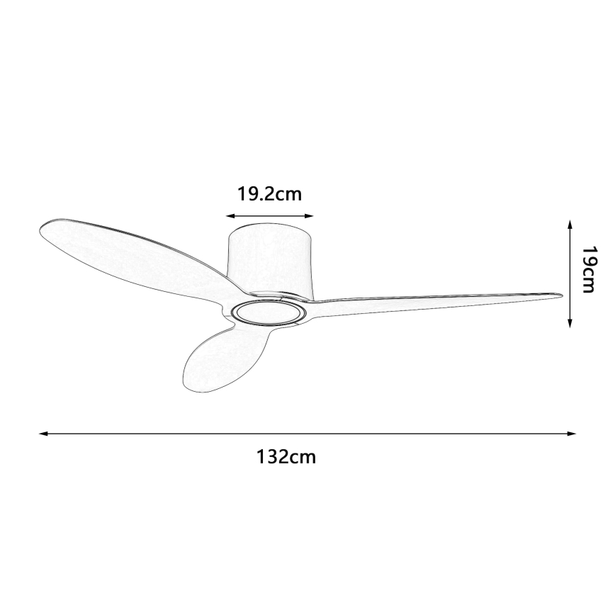 ZEVENTI – Dimeriu reguliuojamas LED lubų ventiliatorius VENTORA LED/24W/230V 3000/4000/6000K Wi‑Fi Tuya, juodas, su nuotolinio valdymo pultu