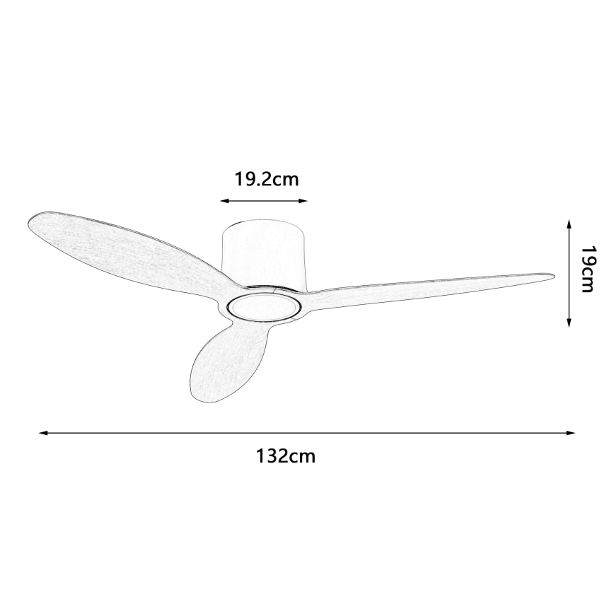 ZEVENTI - LED su reguliuojamu apšvietimu lubų ventiliatorius VENTORA LED/24W/230V 3000/4000/6000K Wi-Fi Tuya juodas/riešutas + nuotolinis valdymas