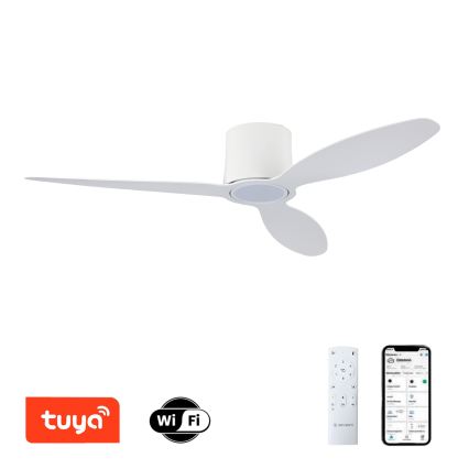 ZEVENTI - LED reguliuojamas lubinis ventiliatorius VENTORA LED/24W/230V 3000/4000/6000K Wi-Fi Tuya balta + nuotolinis valdymas