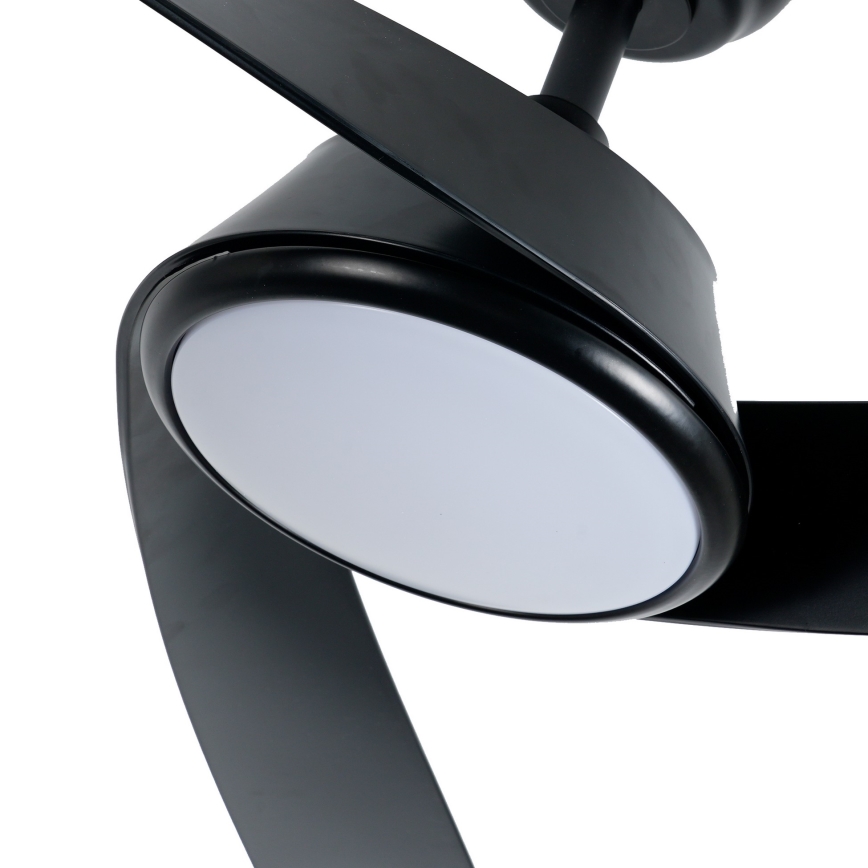 ZEVENTI - LED reguliuojamas lubinis ventiliatorius AERYS LED/24W/230V 3000/4000/6000K Wi-Fi Tuya juodas + nuotolinis pultas