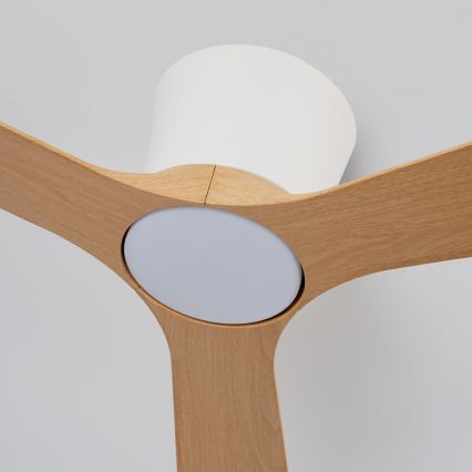 ZEVENTI - LED reguliuojamas lubų ventiliatorius AUREX LED/24W/230V 3000/4000/6000K Wi-Fi Tuya baltas/ąžuolas + nuotolinis valdymas