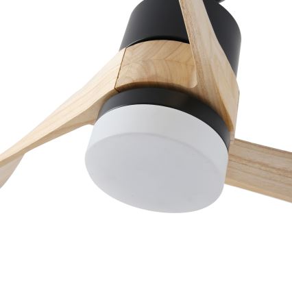 ZEVENTI - LED lubinis ventiliatorius NATURITO LED/18W/230V 3000/4000/6000K Wi-Fi Tuya juodas/ąžuolas + nuotolinis pultelis