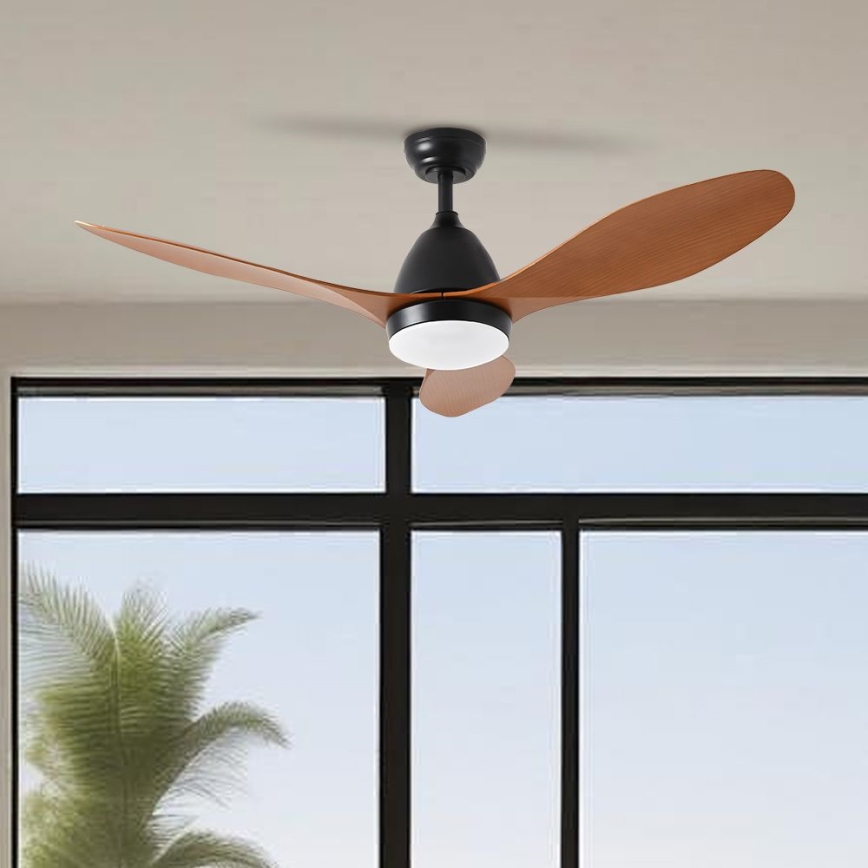 ZEVENTI - LED Reguliuojamas lubinis ventiliatorius MURO LED/18W/230V 3000-6000K Wi-Fi Tuya juoda + nuotolinio valdymo pultas