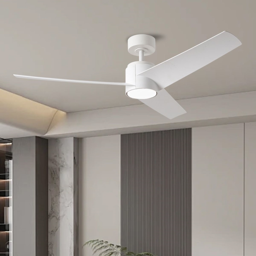 ZEVENTI - LED Reguliuojamas lubinis ventiliatorius ORVIETO LED/18W/230V 3000-6000K Wi-Fi Tuya balta + nuotolinio valdymo pultas