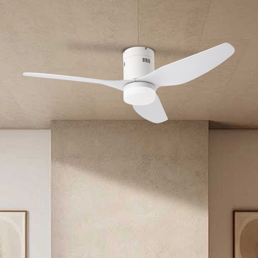 ZEVENTI - LED Reguliuojamas lubinis ventiliatorius PADUA LED/18W/230V 3000-6000K Wi-Fi Tuya balta + nuotolinio valdymo pultas