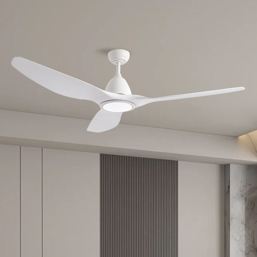 ZEVENTI - LED Reguliuojamas lubinis ventiliatorius URBINO LED/20W/230V 3000-6000K Wi-Fi Tuya balta + nuotolinio valdymo pultas