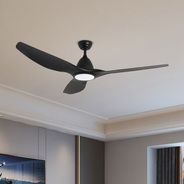 ZEVENTI - LED Reguliuojamas lubinis ventiliatorius URBINO LED/20W/230V 3000-6000K Wi-Fi Tuya juoda + nuotolinio valdymo pultas