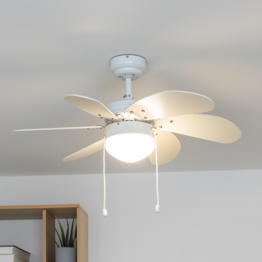ZEVENTI - Lubinis ventiliatorius FAMARA 1xE14/60W/230V balta