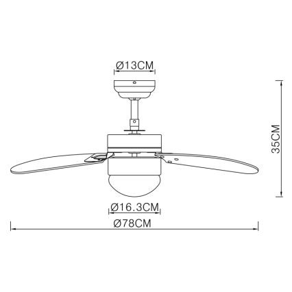 ZEVENTI - Lubinis ventiliatorius FAMARA 1xE14/60W/230V balta