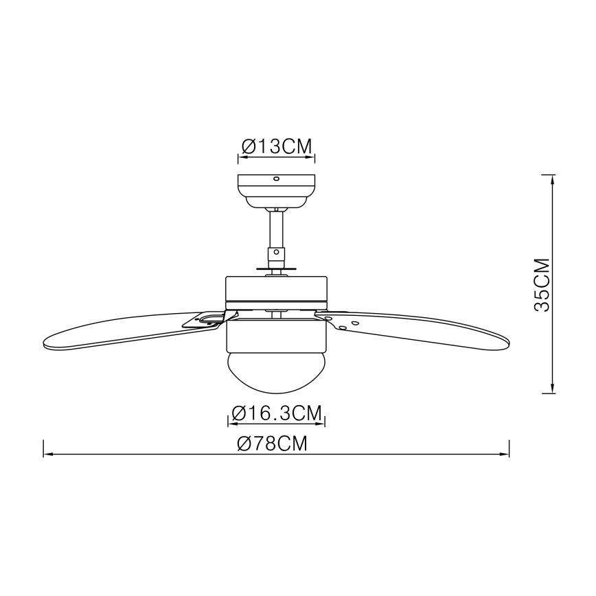 ZEVENTI - Lubinis ventiliatorius FAMARA 1xE14/60W/230V balta