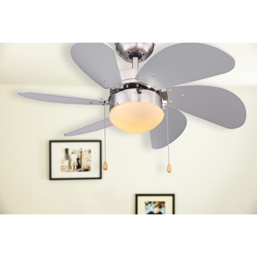 ZEVENTI - Lubinis ventiliatorius FAMARA 1xE14/60W/230V pilka