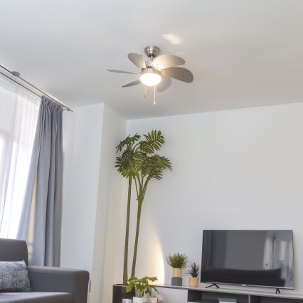 ZEVENTI - Lubinis ventiliatorius FAMARA 1xE14/60W/230V pilka