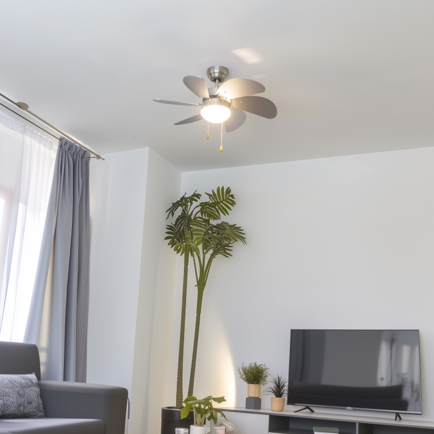 ZEVENTI - Lubinis ventiliatorius FAMARA 1xE14/60W/230V pilka