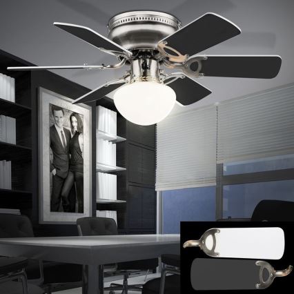 ZEVENTI - Lubinis ventiliatorius GALDANA 1xE27/60W/230V pilka/balta