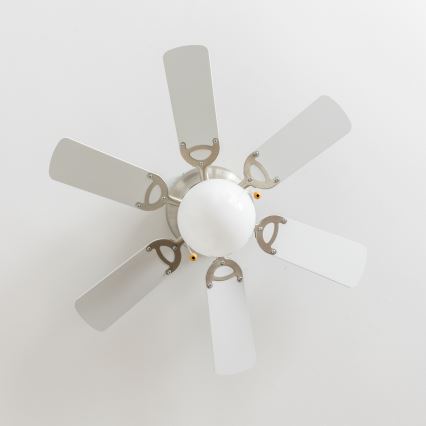 ZEVENTI - Lubinis ventiliatorius GALDANA 1xE27/60W/230V pilka/balta