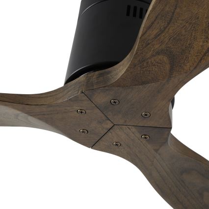 ZEVENTI - lubinis ventiliatorius SPELLO Wi-Fi Tuya juodas/ąžuolas + nuotolinis valdymas