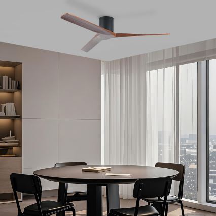 ZEVENTI - Lubinis ventiliatorius VELLON Wi-Fi Tuya juoda/riešutmedžio + nuotolinis valdymas