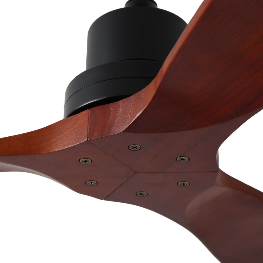 ZEVENTI - lubinis ventiliatorius LIONI Wi-Fi Tuya juodas/ąžuolas + nuotolinis pultas