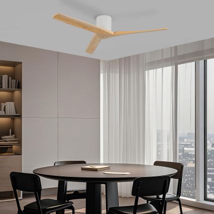 ZEVENTI - lubinis ventiliatorius VELLON Wi-Fi Tuya balta/paulovnija + nuotolinis valdymas