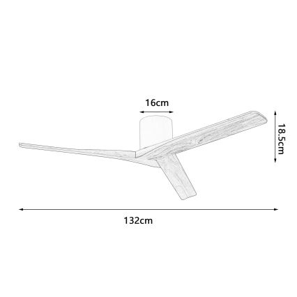 ZEVENTI - lubinis ventiliatorius VELLON Wi-Fi Tuya balta/paulovnija + nuotolinis valdymas