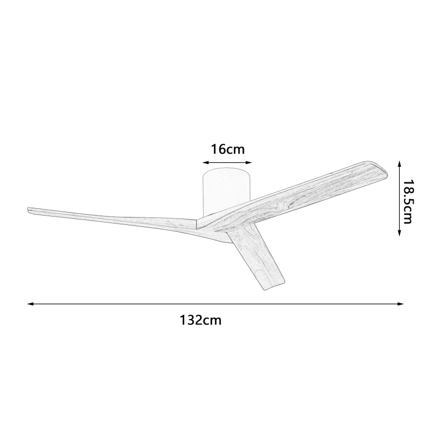 ZEVENTI - lubinis ventiliatorius VELLON Wi-Fi Tuya balta/paulovnija + nuotolinis valdymas