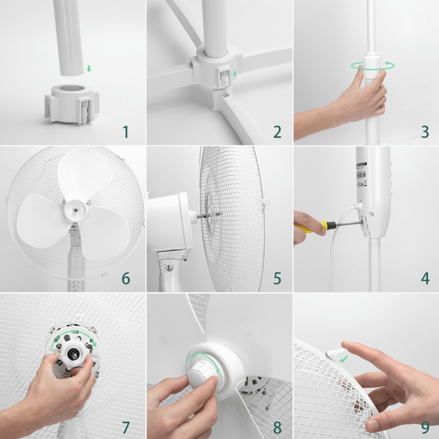 ZEVENTI - Stovintis ventiliatorius FLOW 40W/230V baltas