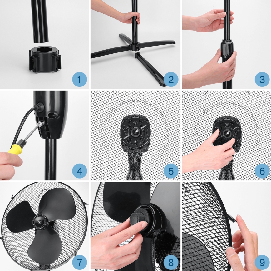 ZEVENTI - pastatomas ventiliatorius FLOW 40W/230V juodas