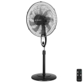 ZEVENTI - Pastatomas ventiliatorius FLOW 55W/230V 130 cm juodas + su nuotoliniu pulteliu