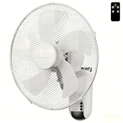 ZEVENTI - sieninis ventiliatorius FANNY, 45 W/230 V, Ø 41 cm, baltas, su nuotoliniu pultu