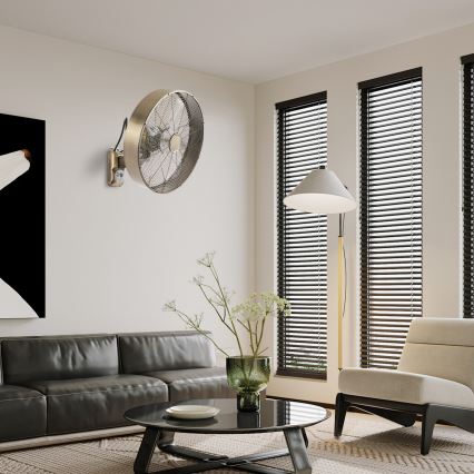 ZEVENTI - Sieninis ventiliatorius FANNY 50W/230V bronzinis + nuotolinis valdymas