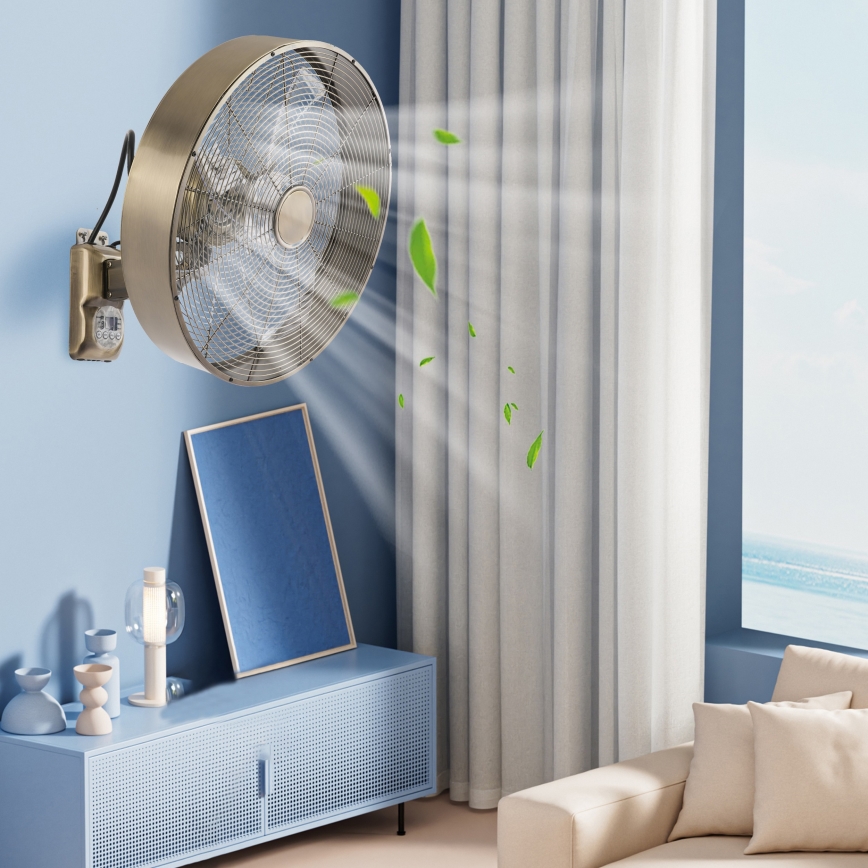 ZEVENTI - Sieninis ventiliatorius FANNY 50W/230V bronzinis + nuotolinis valdymas