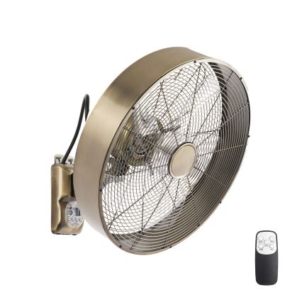 ZEVENTI - Sieninis ventiliatorius FANNY 50W/230V bronzinis + nuotolinis valdymas