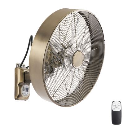 ZEVENTI - Sieninis ventiliatorius FANNY 50W/230V bronzinis + nuotolinis valdymas