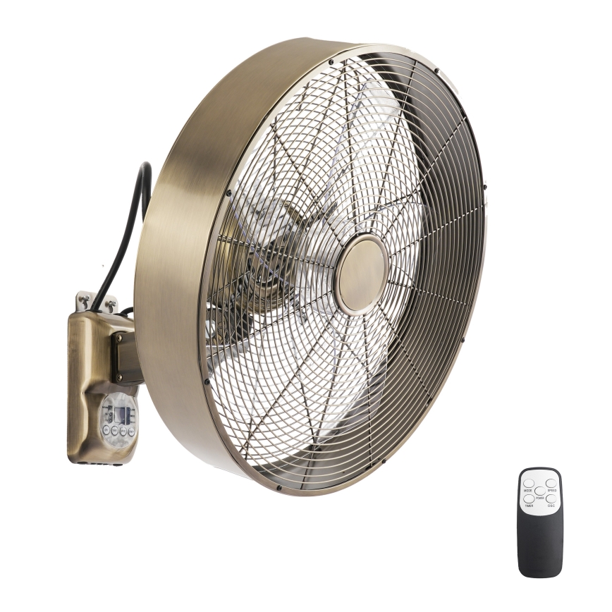 ZEVENTI - Sieninis ventiliatorius FANNY 50W/230V bronzinis + nuotolinis valdymas