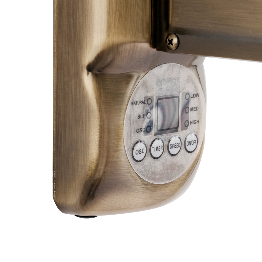 ZEVENTI - Sieninis ventiliatorius FANNY 50W/230V bronzinis + nuotolinis valdymas