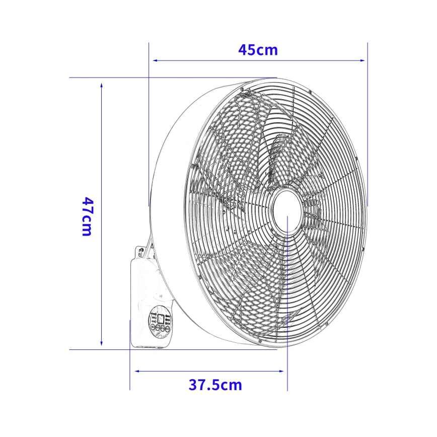 ZEVENTI - Sieninis ventiliatorius FANNY 50W/230V bronzinis + nuotolinis valdymas