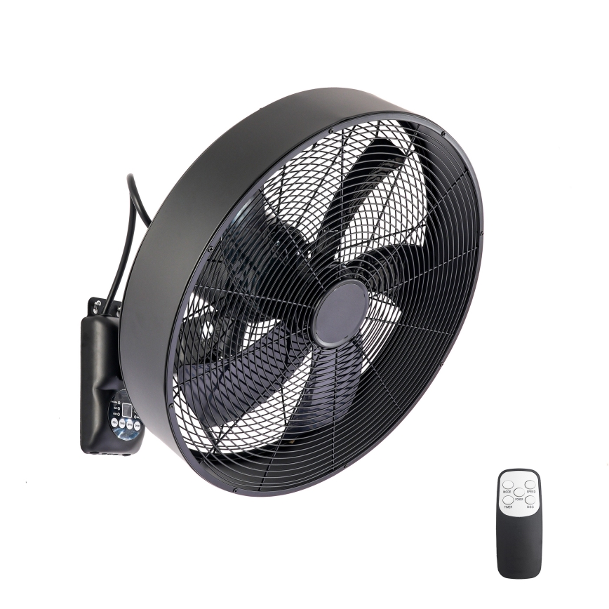 ZEVENTI - sieninis ventiliatorius FANNY 50W/230V juodas + su nuotoliniu pulteliu