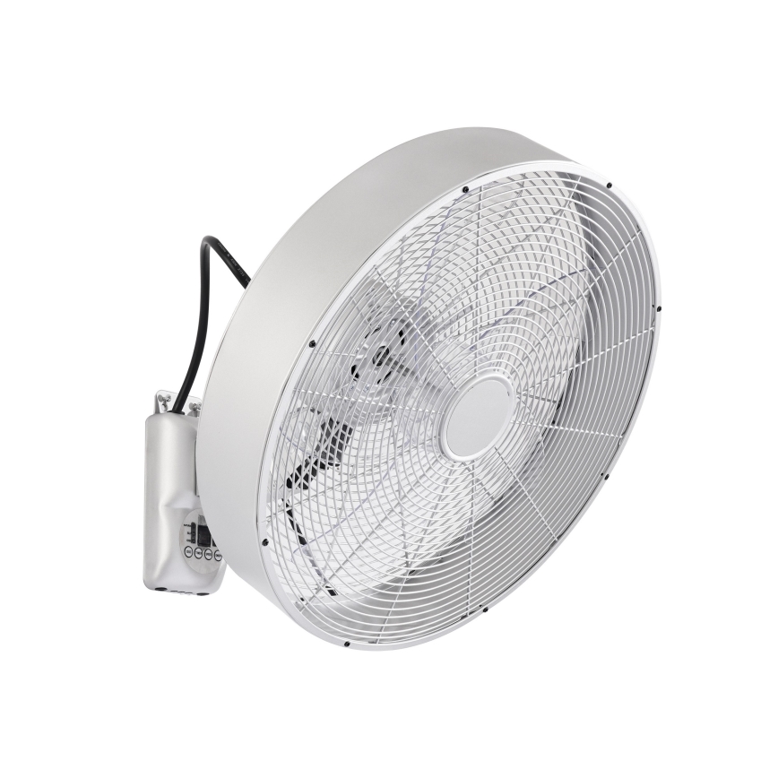 ZEVENTI - Sieninis ventiliatorius FANNY 50W/230V, matinis chromas, su nuotoliniu pultu